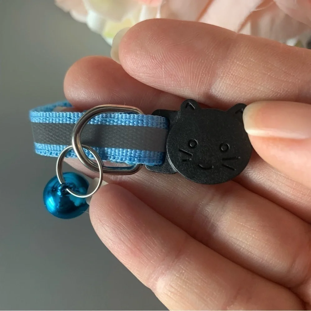 Cat Collar w/Air Tag holder,safety release,reflective, optional bell. - Picture 11 of 12